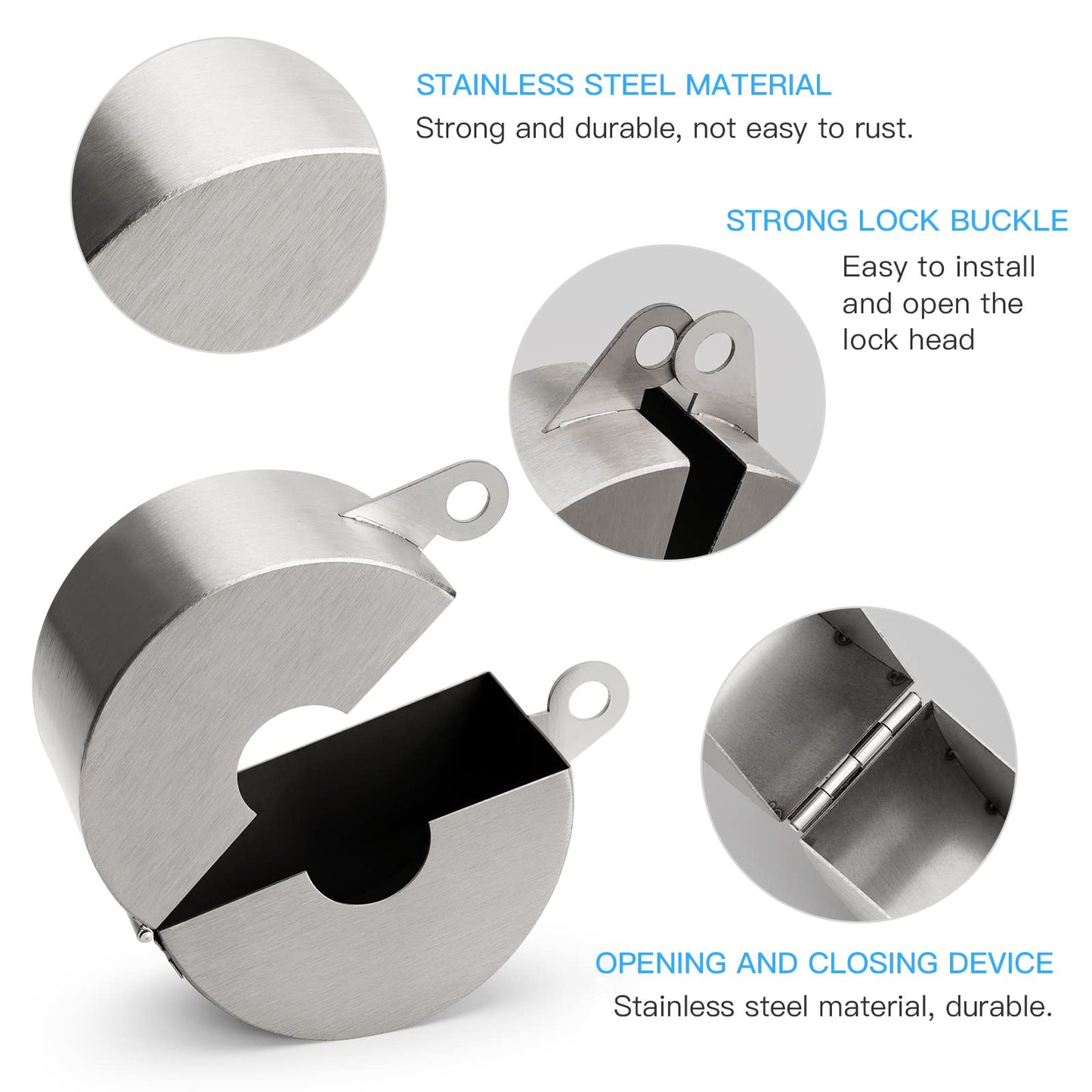 Outdoor Faucet Lock, Stainless Steel Water Spigot Lock, Water Valve Lock, Can be Used as a Circular Door Handle Lock Cover to Prevent Door Handles from Turning and Prevent Water Theft