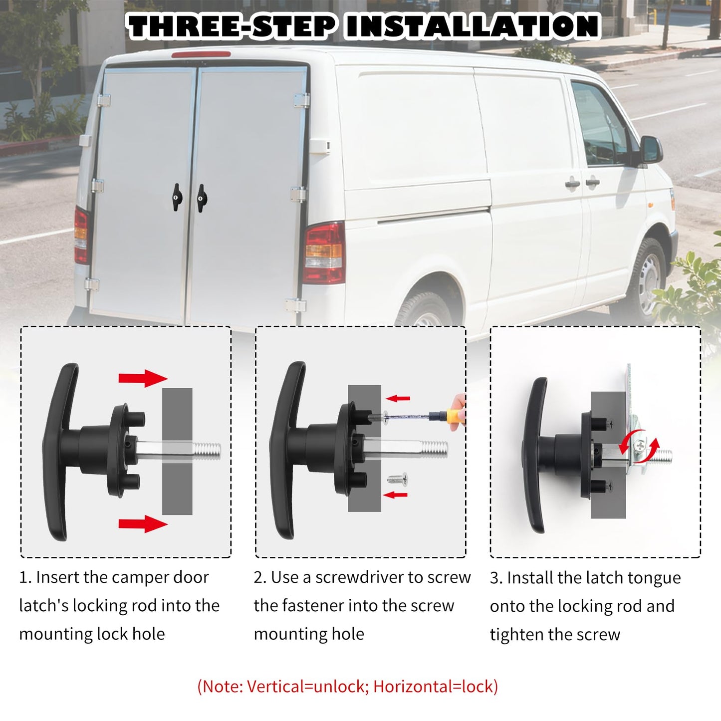 L&R T Handle Lock Set,Heavy Duty Truck Cap Locking T-Handles Kit with 4 Keys as Garage Door T Handle,Rust-Proof Camper Shell Lock Replacement Parts Fit for RV Camper Truck