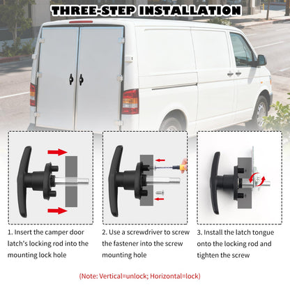 L&R T Handle Lock Set,Heavy Duty Truck Cap Locking T-Handles Kit with 4 Keys as Garage Door T Handle,Rust-Proof Camper Shell Lock Replacement Parts Fit for RV Camper Truck