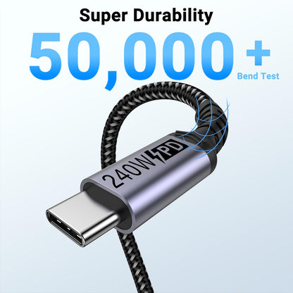 SUMPK 2m USB 4 Cable, 240W PD Fast Charging, 40Gbps Data Transfer, 8K Video Output, Compatible with Thunderbolt 4/3, iPhone 15Pro/15ProMax, Monitor