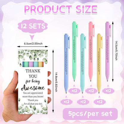 84 Pcs Inspirational Gifts Include Motivational Ballpoint Pens with Thank You Gift Boxes Appreciation Gifts for Coworkers Employee Colleagues Volunteer Teacher Nurse Back to School End of Year Gift