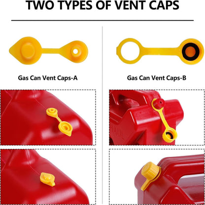 Gas Can Spout Replacement, Includes Nozzle, Vent caps, Rubber Gasket, Drill bits, Auxiliary Base Cap, Two Models Spout Cap Replacement Gas Spouts for Most of Cans (yellow)
