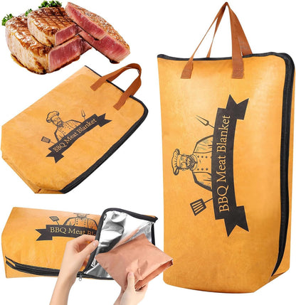 21in BBQ Blanket for Resting Meat - Reusable Meat Resting Bag for Brisket, Beef, Pork Shoulder & Turkey IPerfect Valentine's, Birthday for Grill Lovers