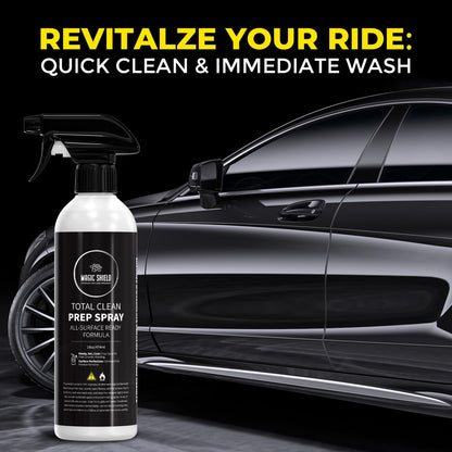 Magic Shield Prep Spray – New 75% Formula | Ideal for Ceramic Coating Prep | Wax & Grease Remover for Auto Detailing | Ultimate Surface Cleaner - 16oz