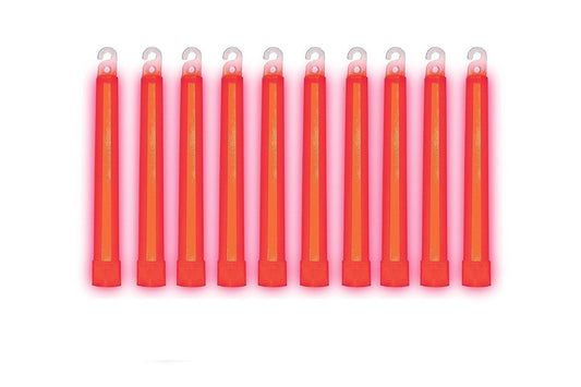 Cyalume SnapLight Industrial Grade Chemical Light Sticks, Red, 6-Inch Long, 12 Hour Duration (Pack of 10)