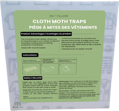 8 Pack Clothes Moth Traps | Child and Pet Safe | Protect Clothes, Sweaters, Wool, Carpet | Adhesive Traps for Fabric Moths