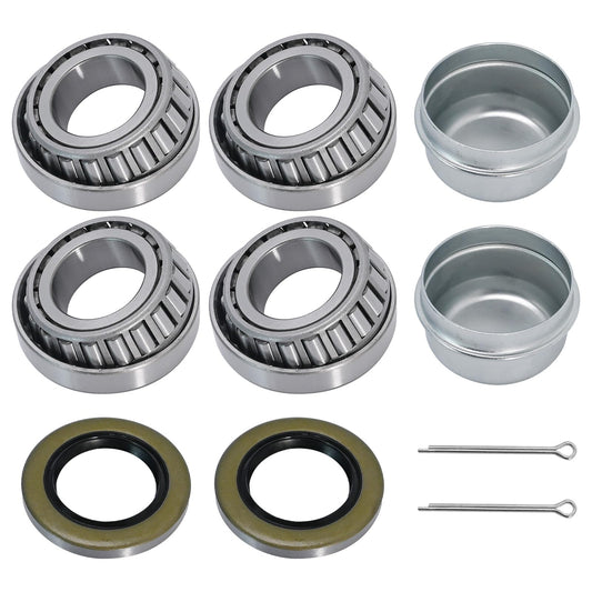 Anxingo 2 Set Trailer Wheel Hub Bearings Kit, L44643/L44610 Bearing Set Tapered Roller Bearings, Replace for 1.00'' ID, 1.98" OD, 0.58" Width with 12192TB Grease Seals