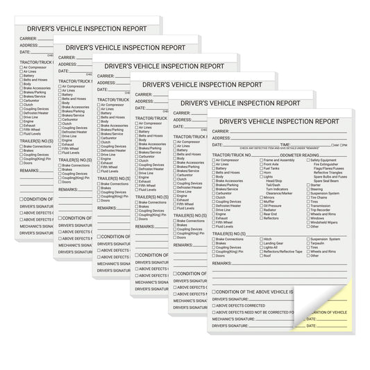 suituts 300 Sets Driver Vehicle Inspection Report Book/Forms, 2 Part Carbonless, 5.5 x 8.5 Inch Daily Pre-Trip Checklist Log for Truck Drivers (50 Sets Each Book)