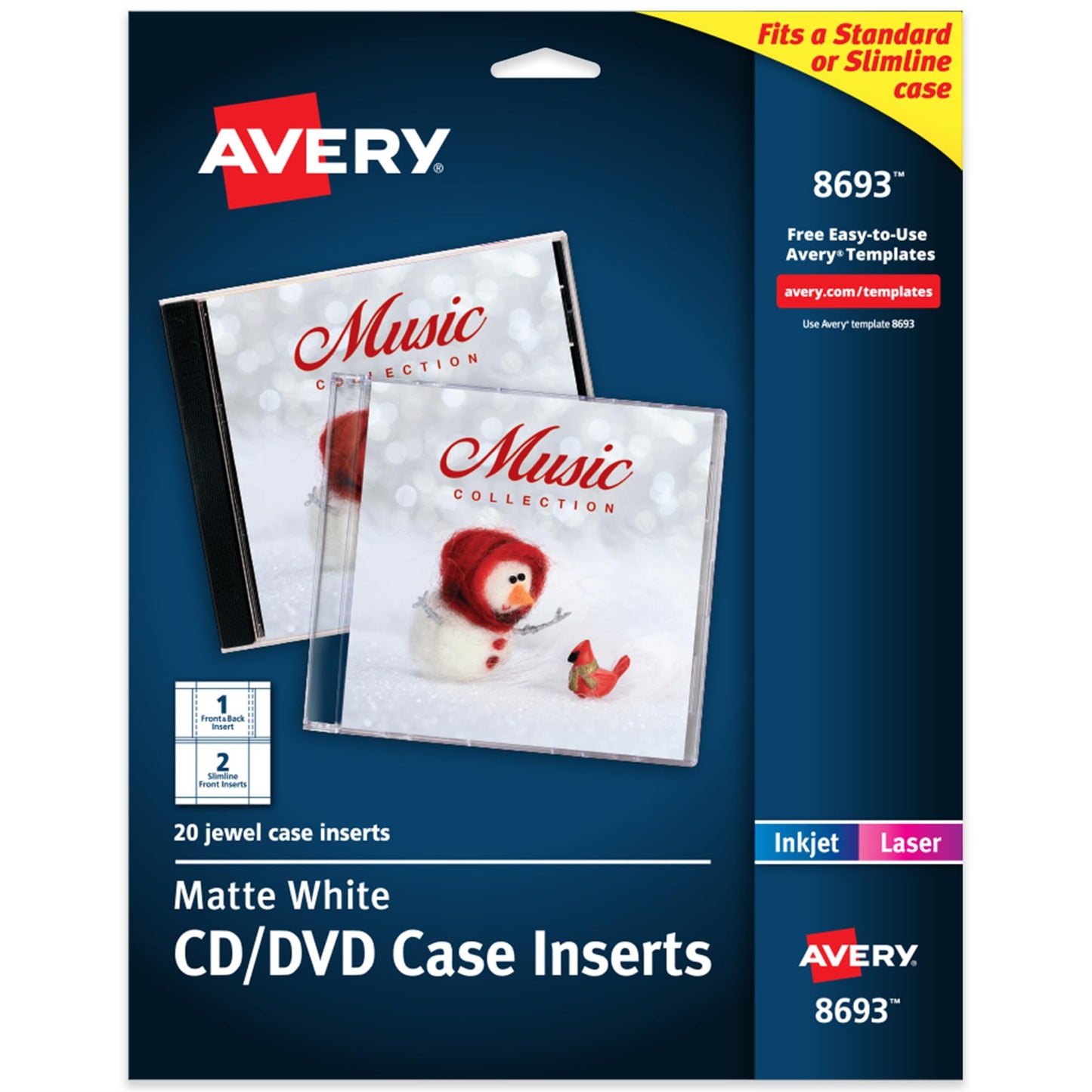 Jewel Case Inserts, 20 Total Inserts