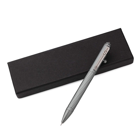 SMOOTHERPRO Premium Bolt Action Pen Compatible with Pentel Refill Durable Stainless Steel Clip Weight Balanced for EDC Signature Office School Business Color Gray (PTC051)