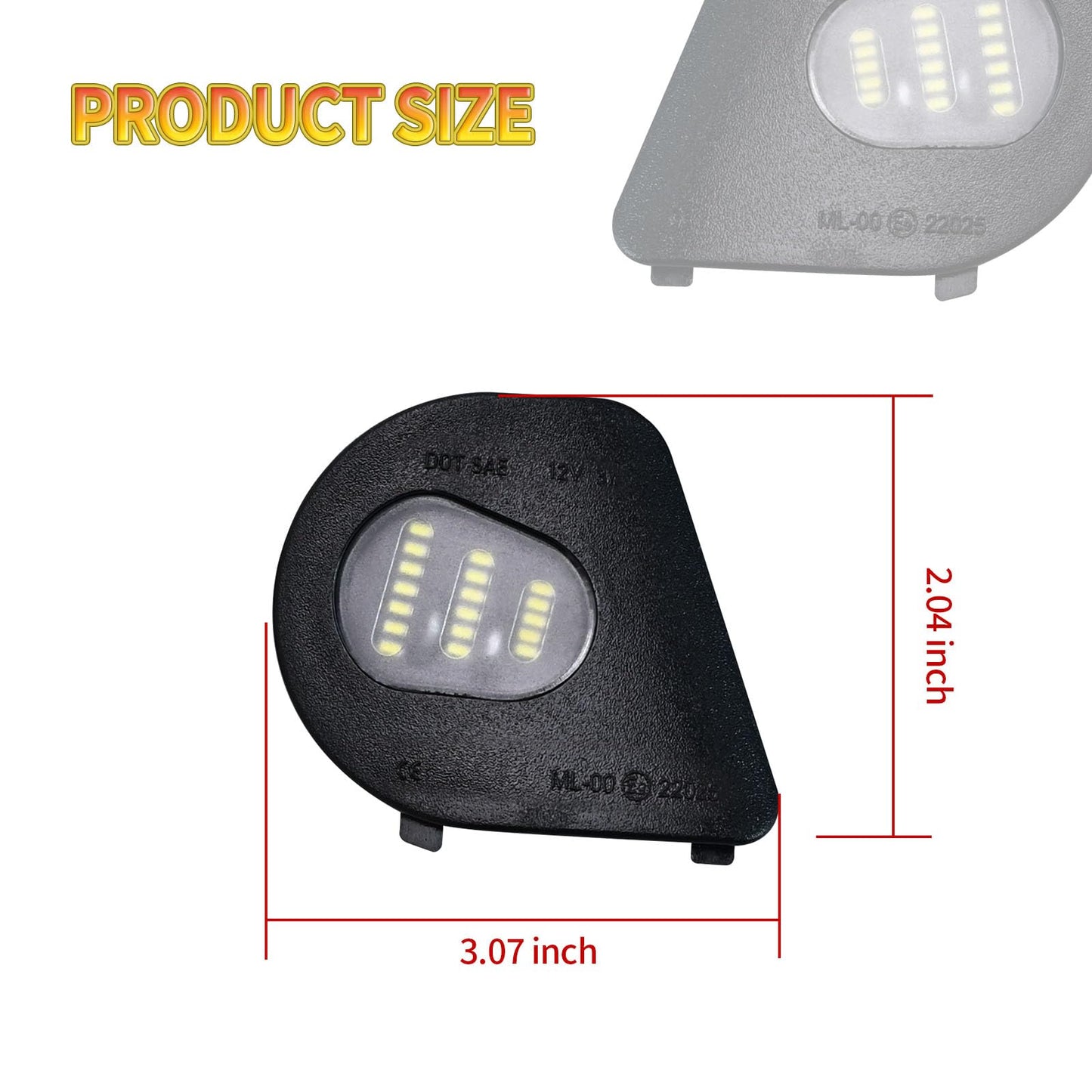 EATAKWARD 2Pcs LED Side Mirror Puddle Light Lamps Assembly Replacement for 2010-2019 Dodge Ram 1500 2500 3500 4500 5500 Pickup Trucks Towing Mirror Lights 6000K Driver and Passenger Side White