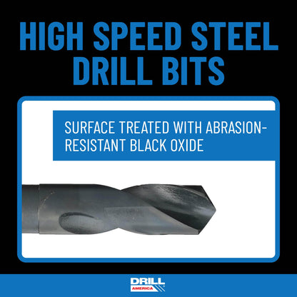 Drill America POU Series 1/2" NPT Tap and Drill Set, 1/2" Carbon Steel NPT Tap and 23/32" HSS Drill Bit w/ 1/2" Shank in Plastic Case