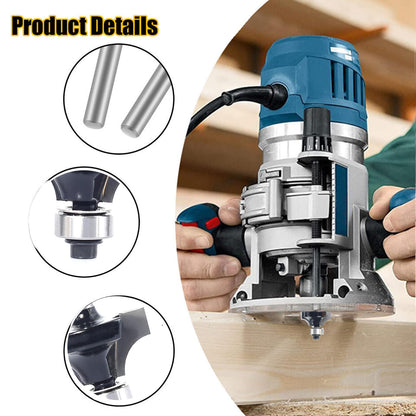 SICWOOD 4pc Roundover Router Bit Set, 1/4 Shank, Carbide, 2 Flute, 1/8", 1/4", 3/8", 5/16" Round-Over Cut, Router Bit Set, Woodworking, CNC Router