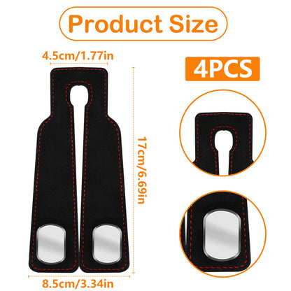 4Pcs Car Seat Back Double Hook,Car Hooks for Headrest, Double Headrest Hooks Purse Holder & Mobile Phone Holder,Multifunctional Hook for Car Seat Back, Car Headrest Hooks for Purses and Bags(Black)