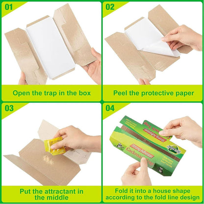 MYLEUS 50 Pack Cockroach Traps Indoor Sticky - Stay Away from Cockroaches, Easy to Use Bug Traps for Cockroach Control