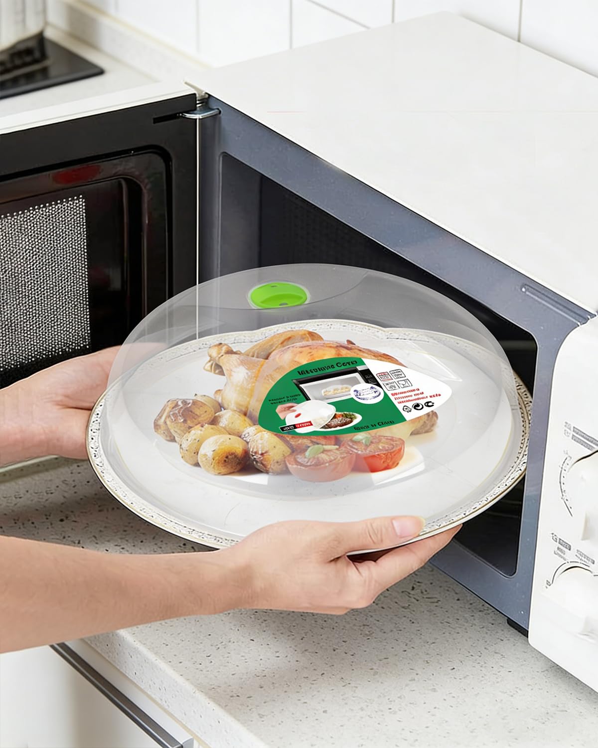 Microwave Splatter Cover, Microwave Cover for Food, Large Microwave Plate Cover Guard Lid with Steam Vents Keeps Microwave Oven Clean, 11.5 Inch BPA Free & Dishwasher Safe
