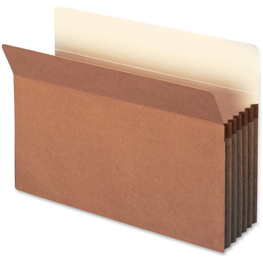 Smead Pockets, Legal Size, Straight Cut, 5-1/4-Inch Expansion, Rollover Tyvek at Top-Reinforced Sides, Redrope, 10 Per Box (74234)