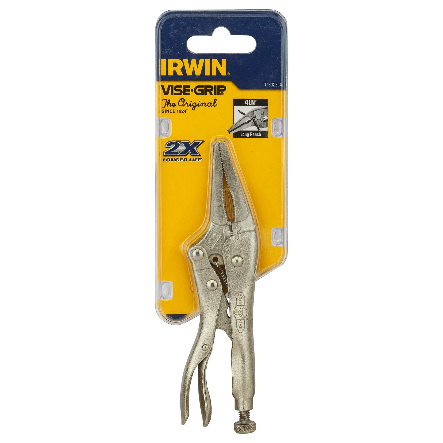 Irwin 1602L3 4LN Orignal Long Nose Locking Pliers, 4-Inch