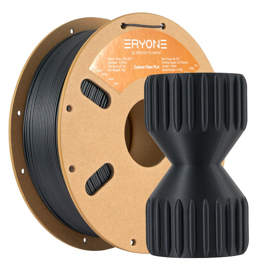 ERYONE Carbon Fiber Filament 1.75mm +/- 0.03mm, PLA CF 3D Printer Filament, HighStrength&Rigidity, 1kg Spool (2.2LBS), Black
