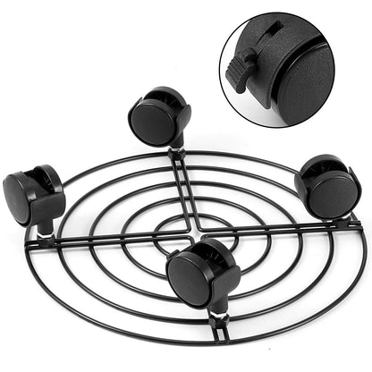 ZOENHOU 3 Pack Plant Caddy with Wheels, 11.8 Inch Round Metal Rolling Plant Stand Indoor Outdoor, Heavy Duty Potted Plant Dolly with Lockable Casters, Black