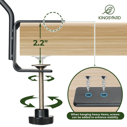 Kingsyard 2 Pack Heavy Duty Deck Hook - 10 inch Metal Deck Railing Hooks for Hanging Bird Feeders, Planters, Suet Baskets, Lanterns, Wind Chimes