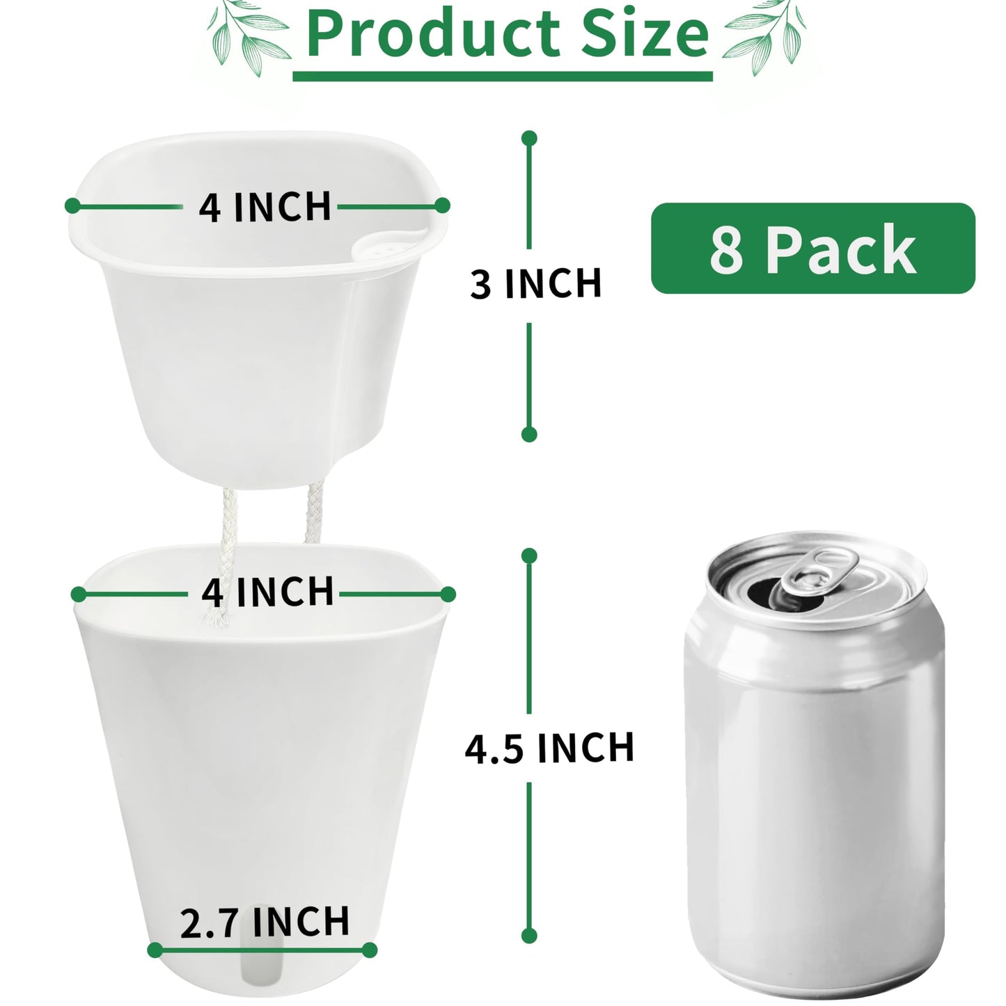 8 Pack 4 inch self Watering pots for Indoor Plants, Small Self Watering Planters with Visual Water Level Window,self Watering Plant pots for Aloe,Herbs,African Violets