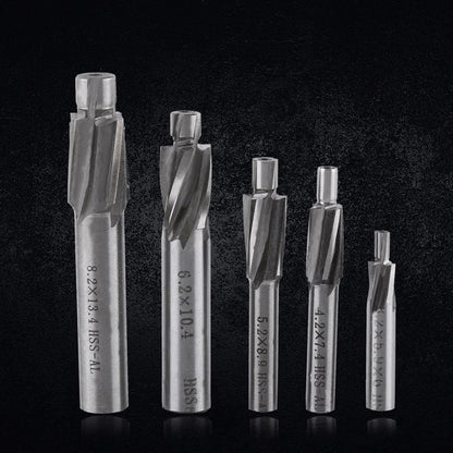 Hilitand 5pcs Counterbore Drill Bits Set, 4 Flutes Straight End Mill Cutter HSS Countersink Slot End Mill Cutter M3-M8 for Copper Aluminum Cast Iron, Milling Cutter