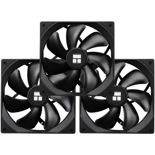 Thermalright TL-C14C X3 CPU Case Fan 140mm, PWM Fan Silent Computer Fan with 1500RPM Speed, CPU Cooling Black Fan,3 Quantities