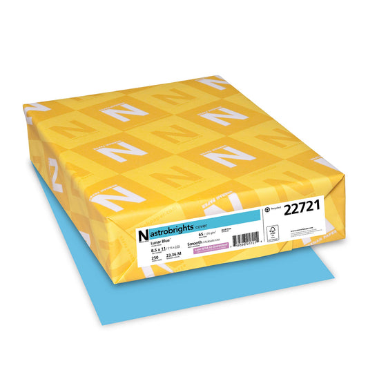 Neenah Astrobrights Premium Color Card Stock, 65-Pound, 8.5 x 11-Inch, 250 Sheets, Lunar Blue