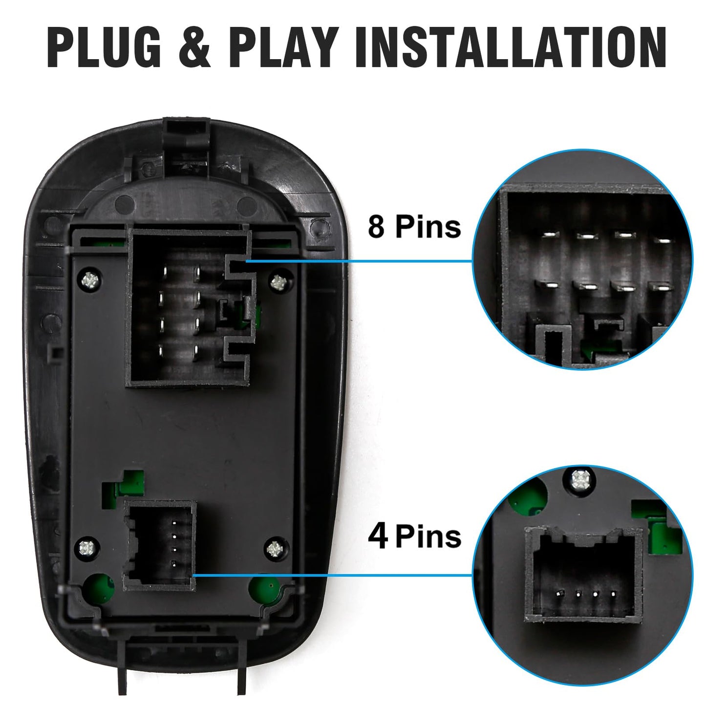 Hoypeyfiy GK2T‑14A132‑CA Left Driver Side Double Window Control Switch Car Electric Power Window Control Switch Replacement for Ford Transit 2014‑2019
