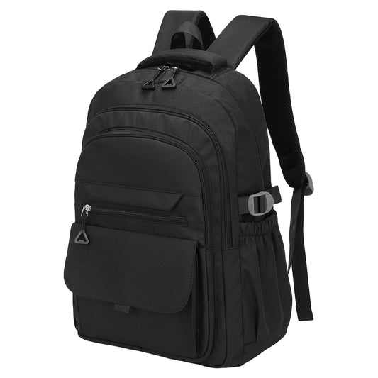 SUIKIHUM Aesthetic Daypack Backpack, Water-Resistant 15.6" Laptop Backpack for Women and Men, Featuring Touch-Fastener and Anti-Theft Pockets (Black)