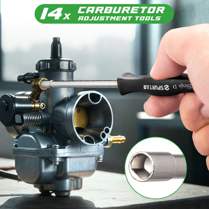 Spurtar 14 PCS Carburetor Adjustment Tool with Carburetor Cleaning Kit for Echo STIHL Poulan Husqvarna Carb Adjusting Tool - Small Engine Carb Adjustment Tools for Tuning and Carburetor Cleaning Tool