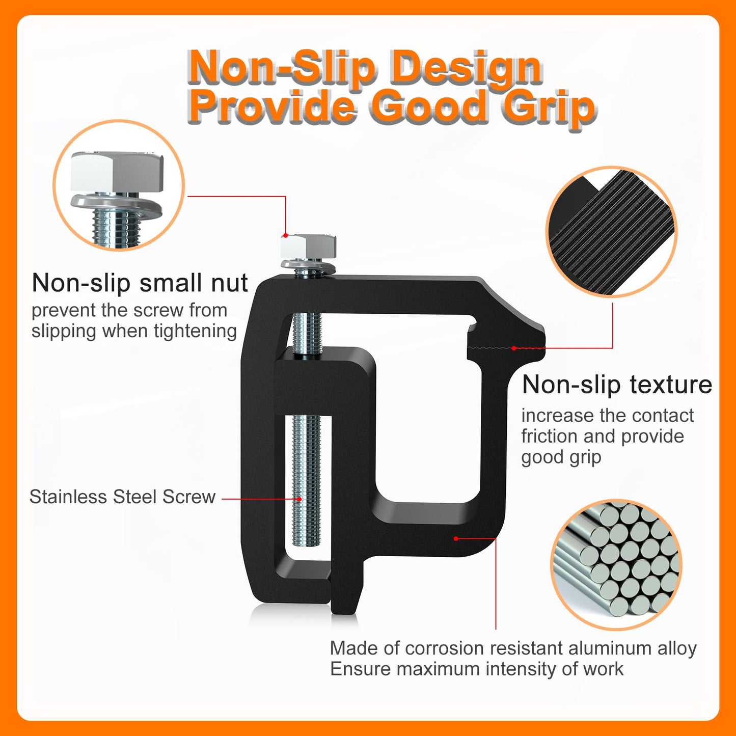 Cholila Cover 4 Pack Premium Aluminum Truck Topper Clamps, Black, Compatible with Chevy Silverado Sierra 1500 2500 3500, Dodge Dakota Ram 1500 2500 3500, F150 F250