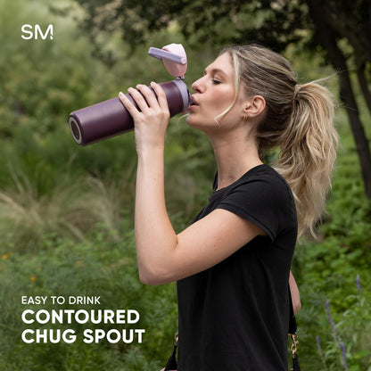 Simple Modern Mesa Sport Water Bottle with Covered Chug Lid | 24oz Cup Holder Friendly Insulated Stainless Steel Bottle for Gym, Sports and Travel | Polar Bear