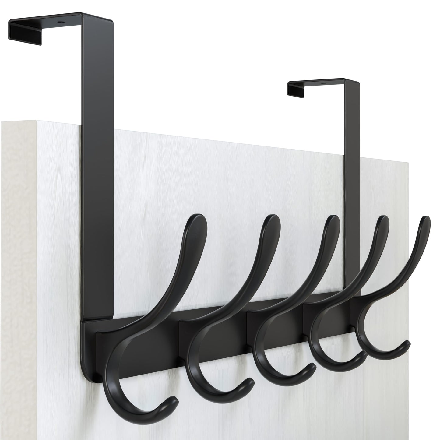 WEBI Over The Door Hooks for Hanging,Door Hanger,Over The Door Towel Rack,Over Door Coat Rack for Towels,Clothes,Bathroom,Black