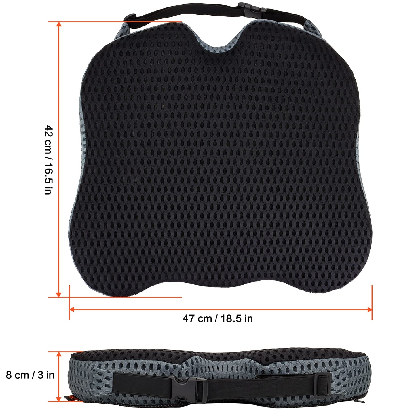 Car Seat Cushion, Memory Foam Seat Cushion, Car Seat Pad, Memory Foam Driver Seat Cushion to Improve Driving View, Seat Cushion Pillow for Car and Office Chair, Black