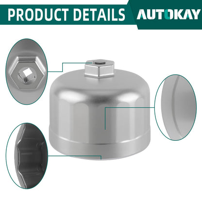AUTOKAY 86mm with 16 Flutes Oil Filter Wrench Fit for Volvo XC90 XC70 S60 S40 C70 S80 V40 V70, for BMW X3 328i 535i 128i 135i 135is 228i 320i 325i 325xi 330i