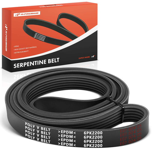 A-Premium Engine Serpentine Drive Belt Compatible with Ford, Jeep, Mitsubishi, Dodge, Mazda & Mercury Cars - Explorer 2000-2001, Ranger, Grand Cherokee, Commander, Outlander, Lancer, Nitro & More