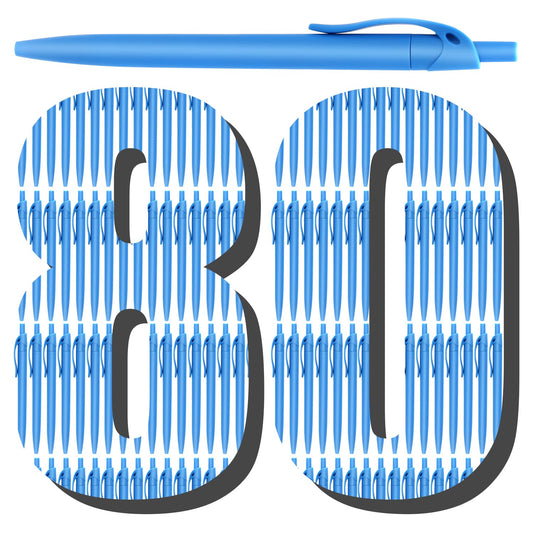 Aozora Blue Click Pens, 80 Pack, Retractable Ballpoint Pens, Medium Point, Smooth Ink, Perfect for Office and Writing
