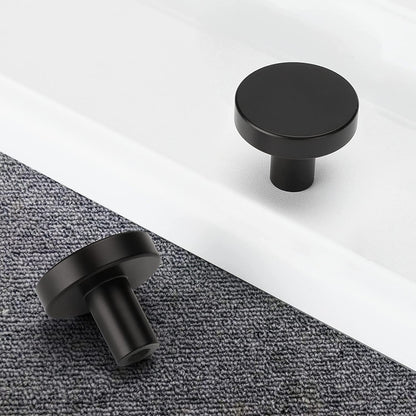 10 Pack Round Cabinet Knobs Drawer Knobs Dresser Knobs, Black Handles Knobs Drawer Pulls Door Knobs Furniture Knobs Cupboard Knobs for Modern Bathroom Kitchen Cabinet Hardware - Matte Black