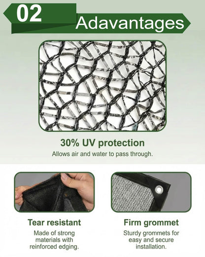 vensovo 30% Sunblock Shade Cloth Net Black Resistant - 8x12 Ft Garden Shade Mesh for Plant Cover, Greenhouse, Chicken Coop, Kennels, Tomatoes Plants