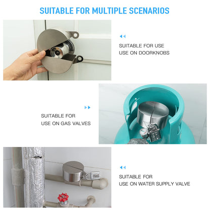 Outdoor Faucet Lock, Stainless Steel Water Spigot Lock, Water Valve Lock, Can be Used as a Circular Door Handle Lock Cover to Prevent Door Handles from Turning and Prevent Water Theft