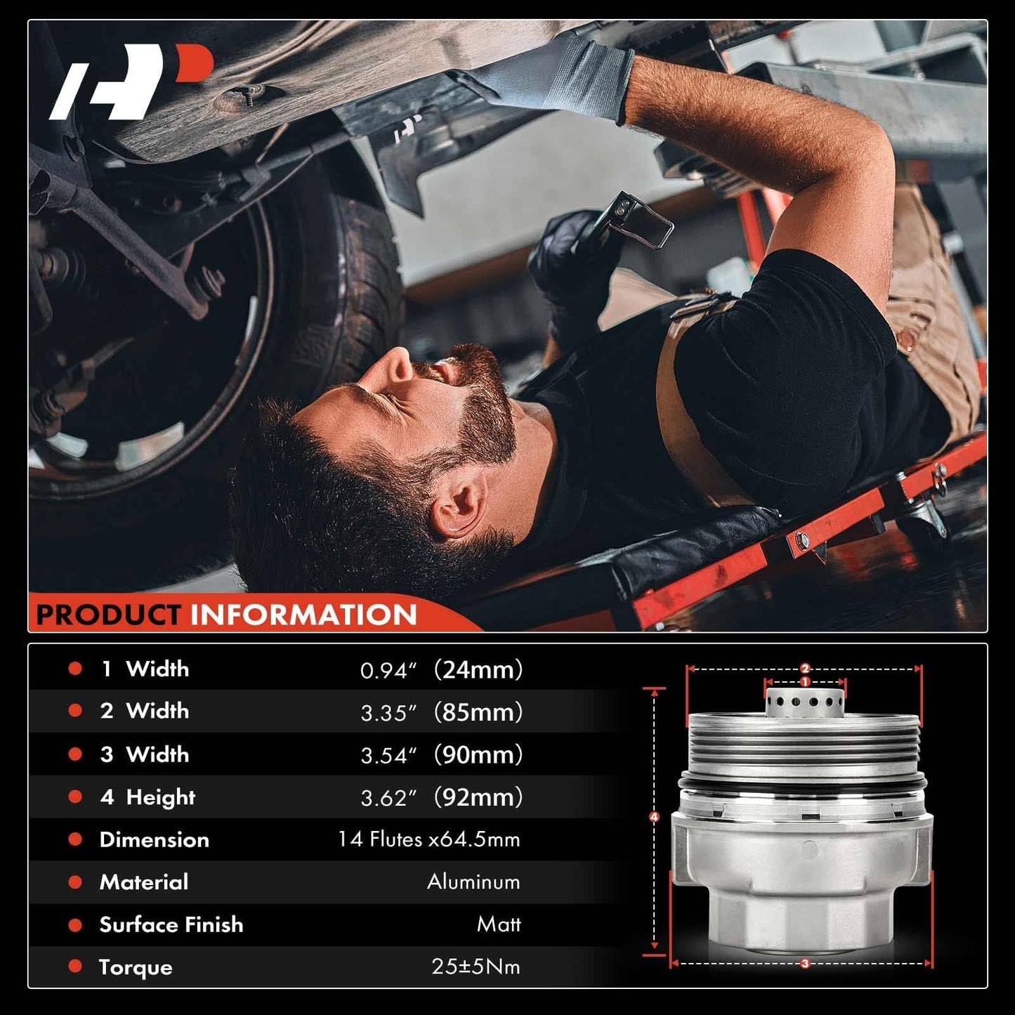 A-Premium Oil Filter Housing Cap Assembly Compatible with Toyota Sequoia RAV4 4Runner Lexus LS460 LX570 IS250 2006-2014