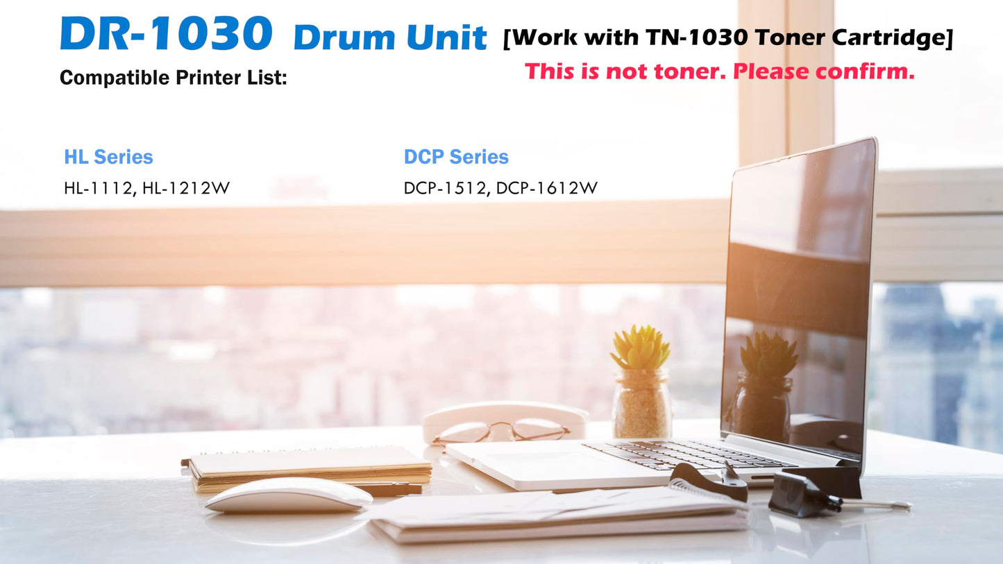 Ultra Toner® Compatible Replacement for Brother DR-1030 Drum Unit dr1030 for DCP-1512 DCP-1612W HL-1112 HL-1112A HL-1212 HL-1212W (1 Drum, NOT Toner)