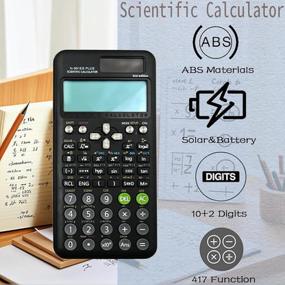Scientific Calculator for FC-991ES Plus-2nd Edition Scientific Calculator with 417 Functions for School Supplies Students Teachers Business Office Home,Black