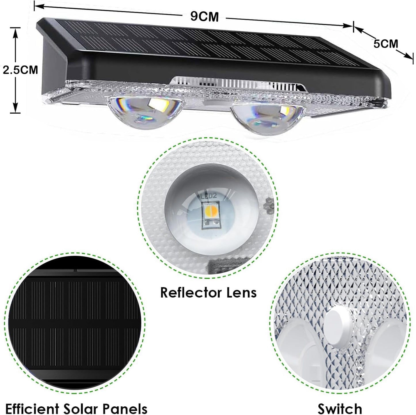 Quntis 4-Pack RGBCW Solar Fence Lights, 11 Color Modes Fence Lights Solar Powered, IP65 Waterproof Solar Deck Lights, Dusk to Dawn Solar Lights Outdoor for Garden Patio Yard Step Wall Porch Holiday