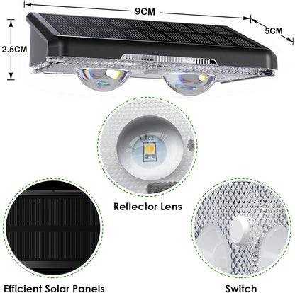 Quntis 4-Pack RGBCW Solar Fence Lights, 11 Color Modes Fence Lights Solar Powered, IP65 Waterproof Solar Deck Lights, Dusk to Dawn Solar Lights Outdoor for Garden Patio Yard Step Wall Porch Holiday
