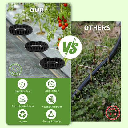 161 Packs 6 Inch Landscape Staples Kit, Heavy Duty Anti-Rust Steel U Shaped Galvanized Garden Stakes, 80 Garden Staples, 80 Fixing Gasket and 1 Pick Hook for Tent, Lawn, Netting, Water Tube