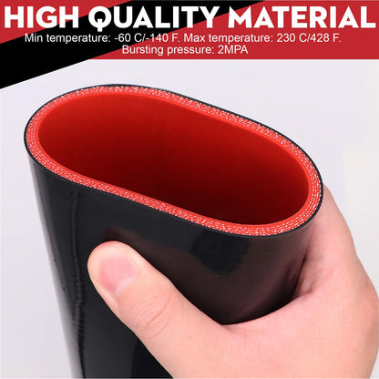 Taigoehua ID 3inch 4-Ply Straight Coupler Silicone Hose 5mm thickness 12inch Length with 2*Stainless Steel T-clamps (3inch(76mm))