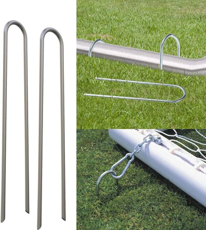 MySit 50 Pack 6 Inch Garden Stakes,Galvanized Landscape Staples & Heavy-Duty U-Shaped Drip Irrigation Spikes for Fabric, Sod, and Weed Barrier
